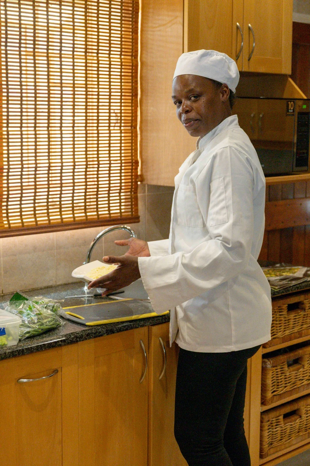 Cleo at work in the kosher kitchen